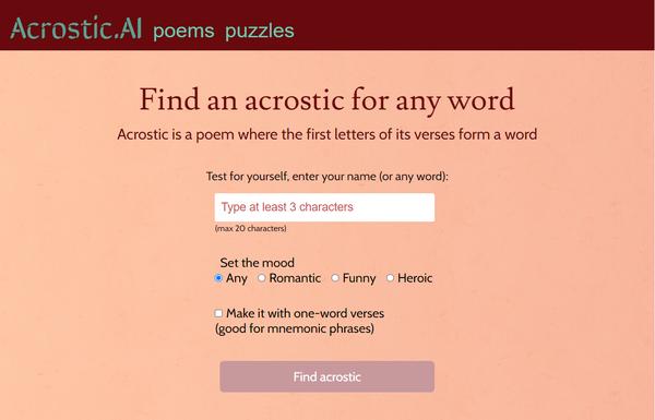 Acrostic AI ai-tool