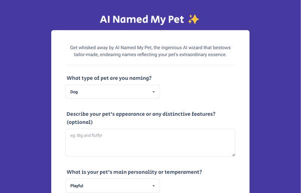 AI Named My Pet ai-tool