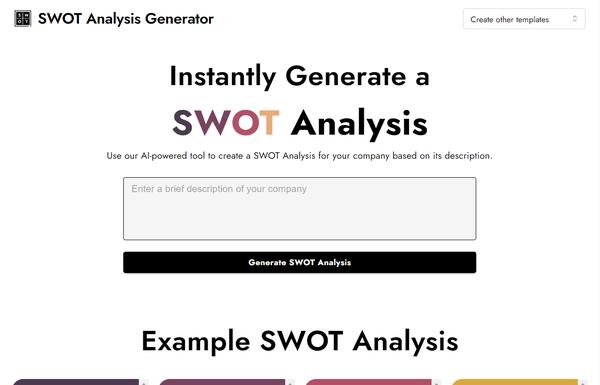 AI SWOT Analysis ai-tool