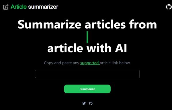 Article Summarizer ai-tool