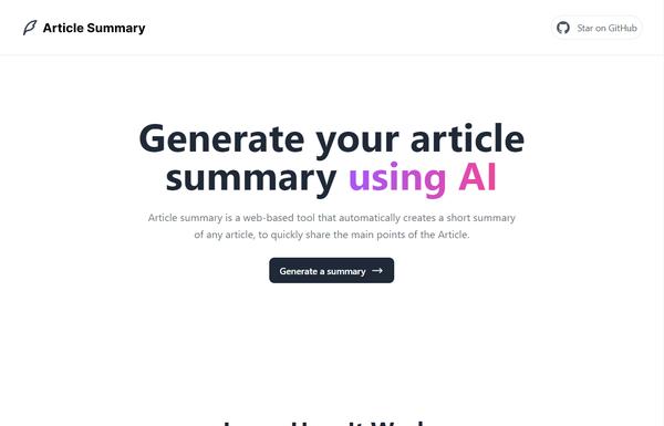 Article Summary ai-tool