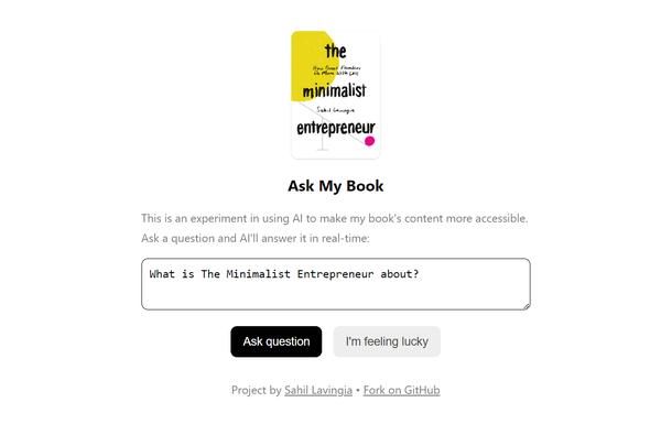 Ask My Book ai-tool