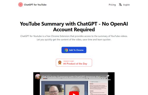 ChatGPT for Youtube ai-tool