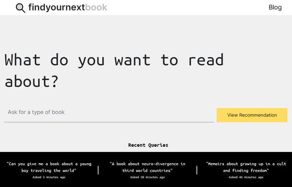 Find Your Next Book ai-tool