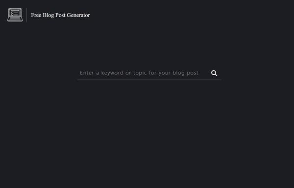 Free Blog Post Generator ai-tool