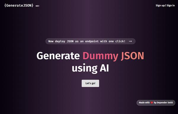 Generate JSON ai-tool