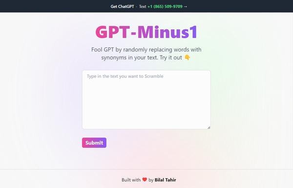 GPT Minus 1 ai-tool