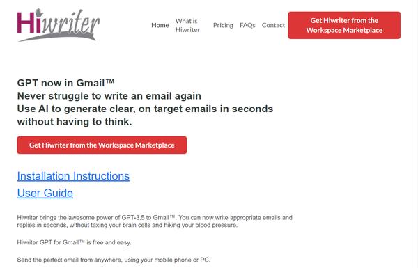 Hiwriter GPT for Gmail ai-tool