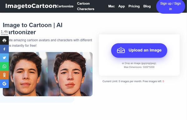 Imagetocartoon ai-tool