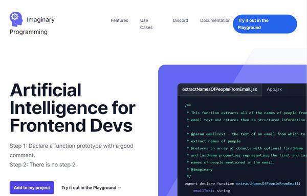 Imaginary Programming ai-tool