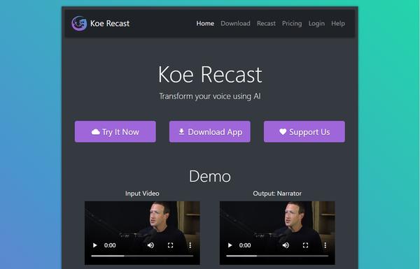 Koe Recast ai-tool