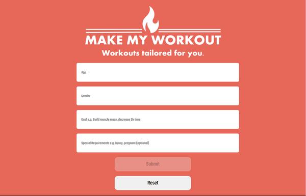 Make My Workout ai-tool