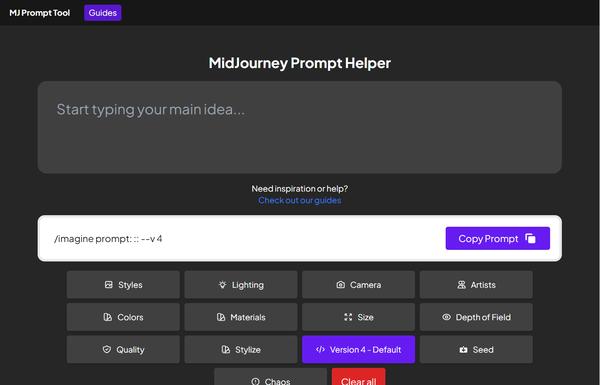 MidJourney Prompt Helper ai-tool