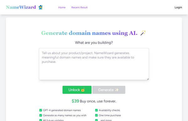 NameWizard ai-tool