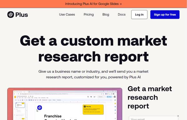 Plus AI for Market Research ai-tool