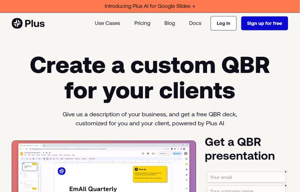Plus AI QBRs and Sales Decks ai-tool