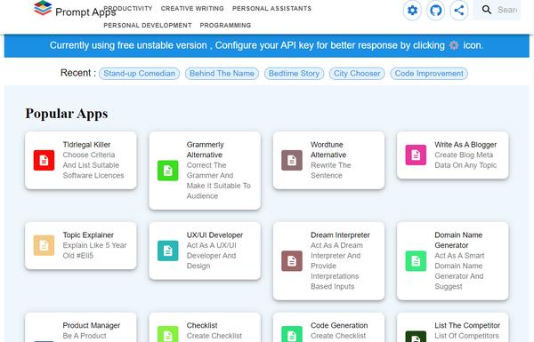 Prompt Apps ai-tool