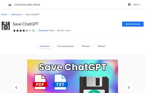 Save ChatGPT ai-tool