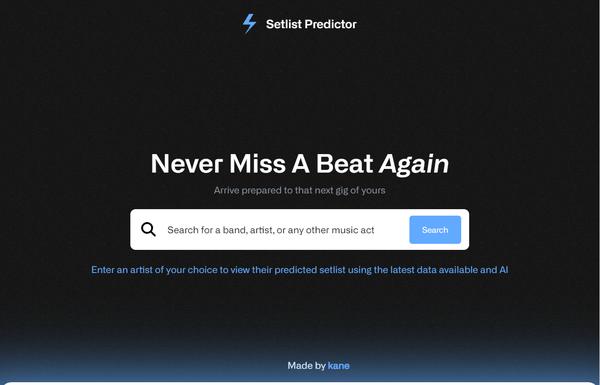 Setlist Predictor ai-tool