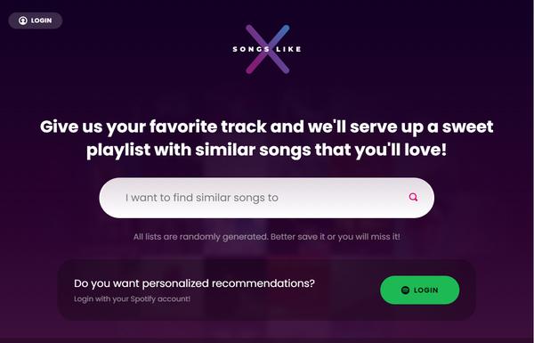 Songs Like X ai-tool