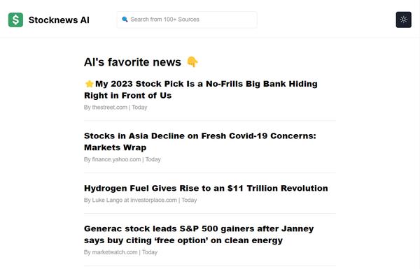 Stocknews AI ai-tool