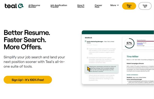 Teal Resume Builder ai-tool