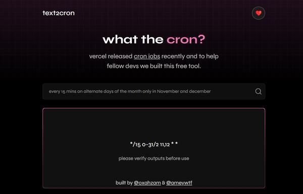 Text to Cron ai-tool