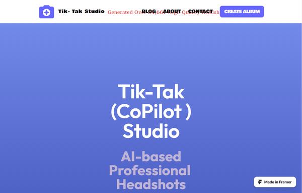 Tiktak (co-pilot) studio ai-tool