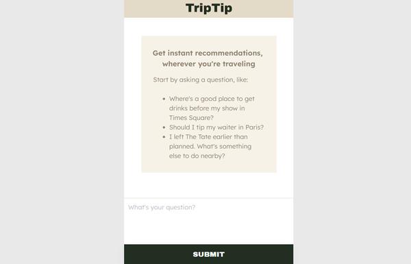 TripTip ai-tool