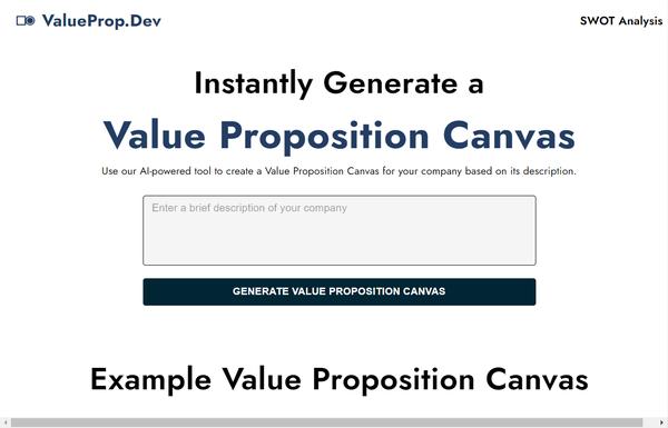 Value Prop Canvas ai-tool