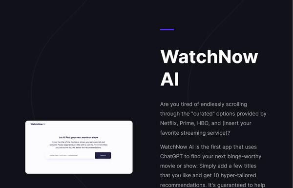 WatchNow AI ai-tool