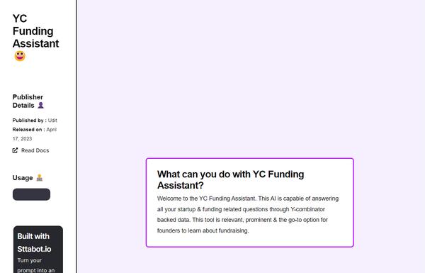 YC Funding Assistant ai-tool