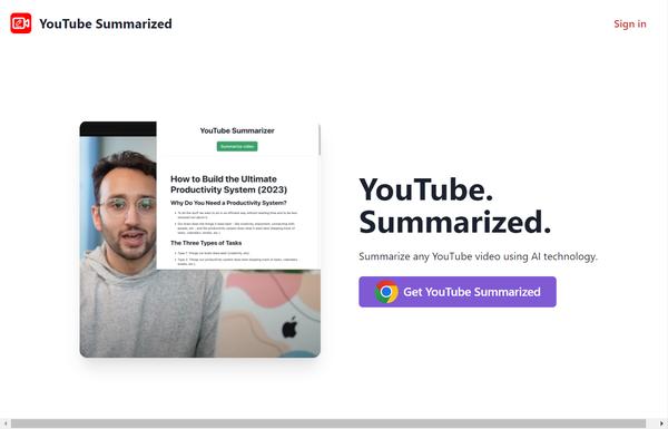 YouTube Summarized ai-tool