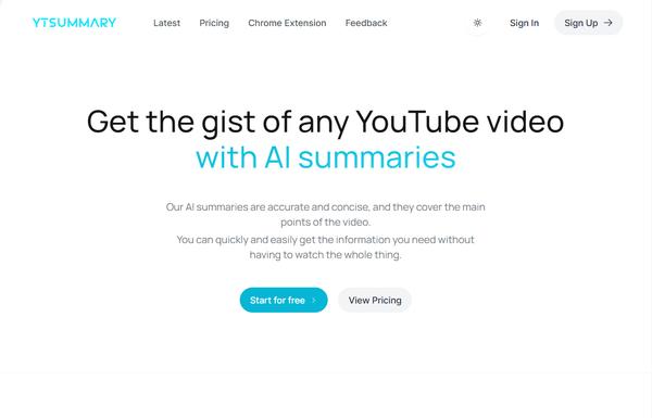 YTSummary ai-tool